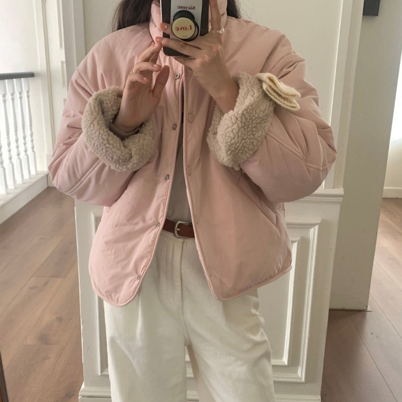 Korean Chic Reversible Fleece Jacket Winter Loose Fit Women