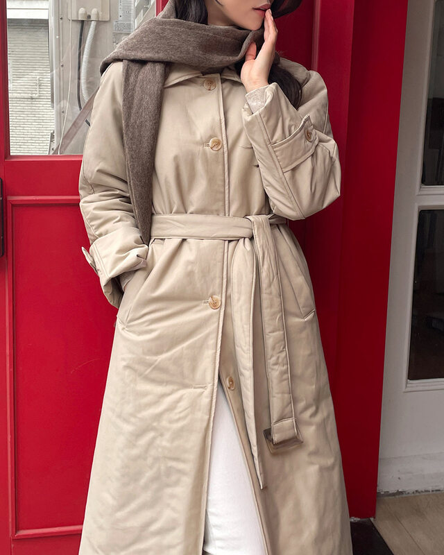 1729614108505_965294.jpg Korean Chic French Classic Belted Padded Coat Winter Warm Long Sleeve