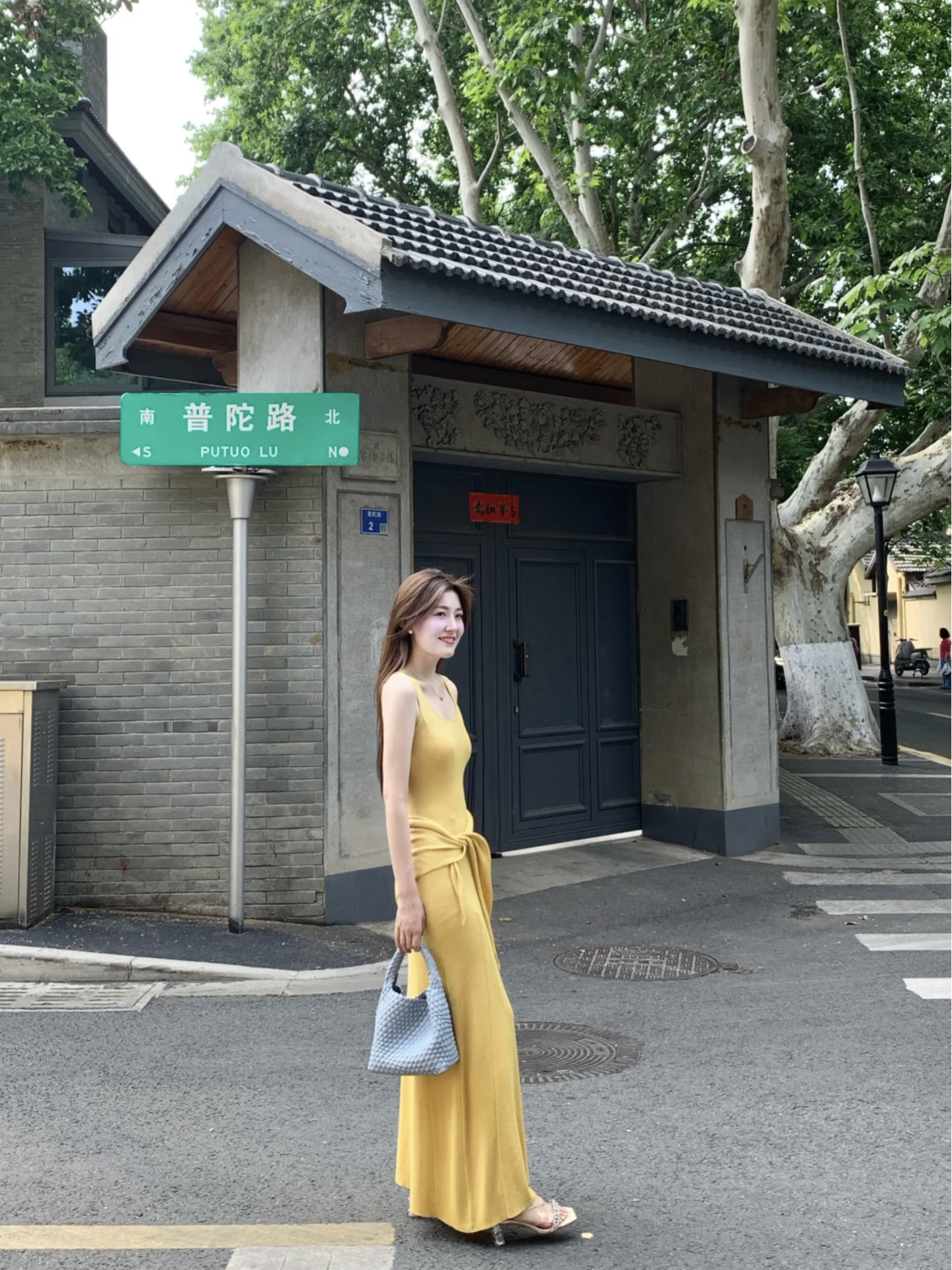 1747882186913_WsYagr.jpg Yellow Knit Dress Set with Triangle Scarf for Women Long Dress Two Piece