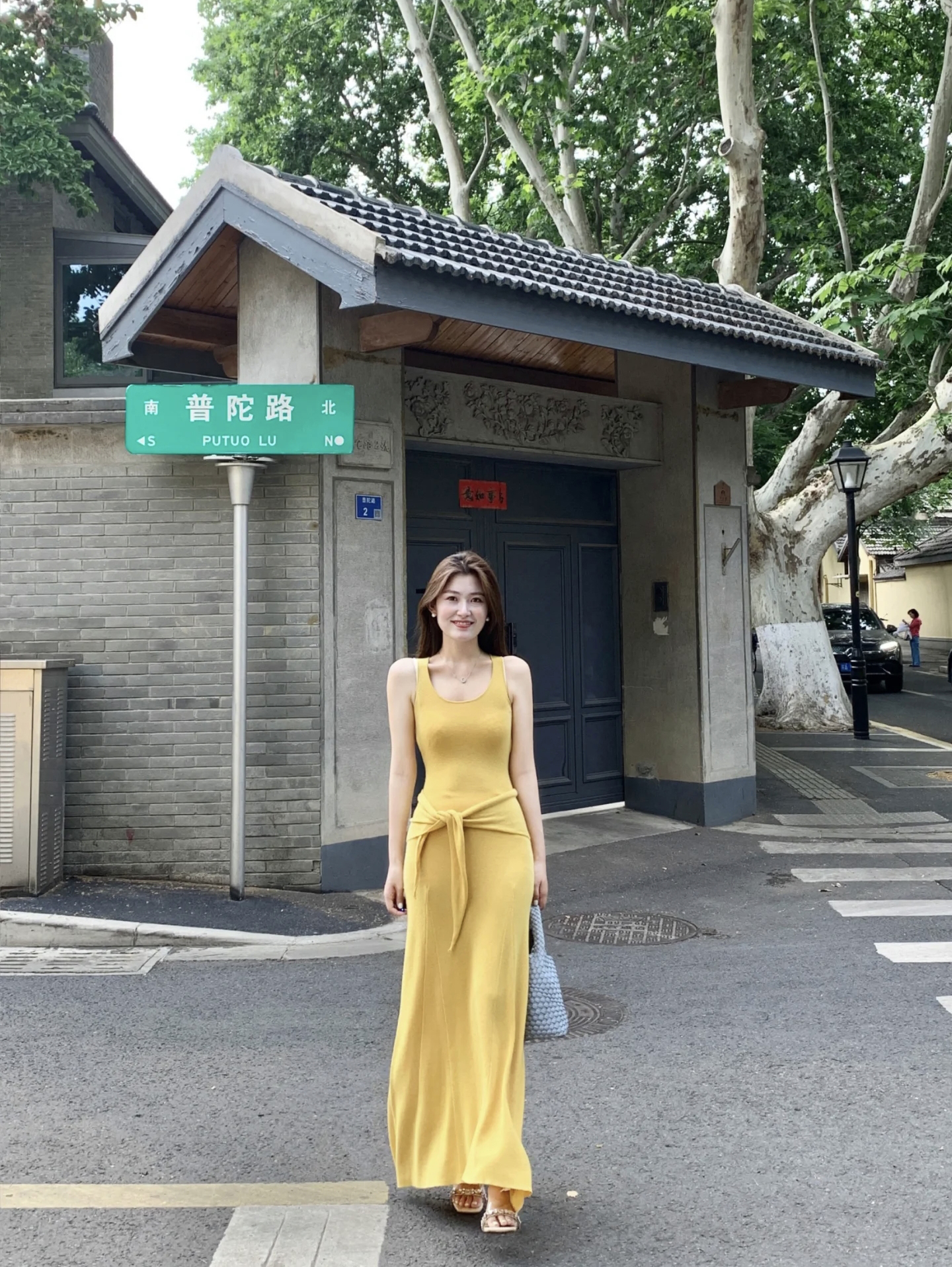 1747882188908_wnUprN.jpg Yellow Knit Dress Set with Triangle Scarf for Women Long Dress Two Piece