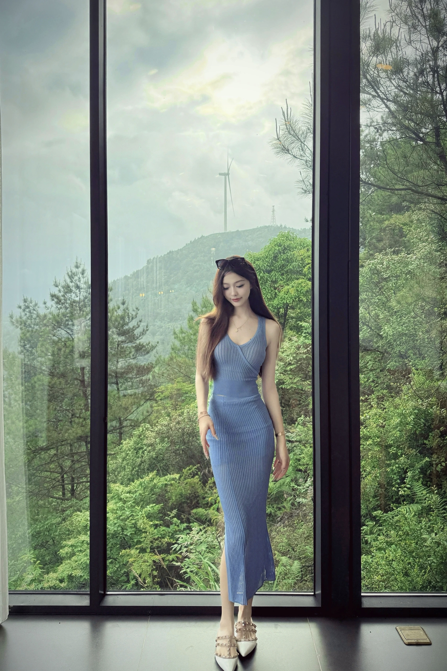 1748220005096_dAjeuC.jpg French Style Blue V-Neck Knit Tank Top and Long Skirt Set 2025 Summer