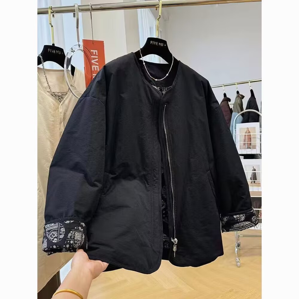 1761619145146_15YdTT.jpg Women's Winter Cotton Padded Jacket Retro Round Neck Loose Fit