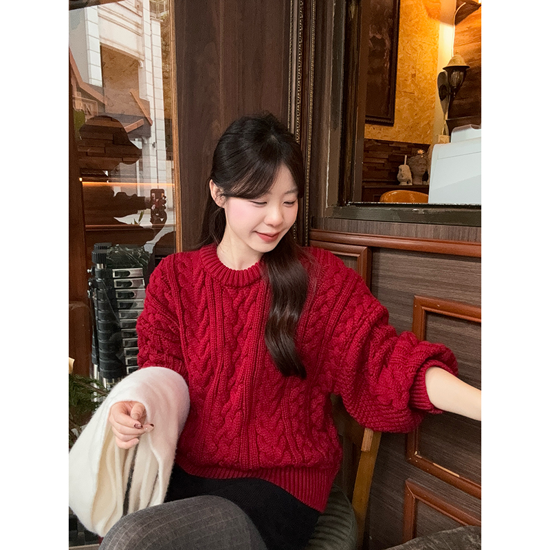 1764777133629_yRodYY.jpg Women's Lazy Vibe Cable Knit Pullover Sweater Plus Thick Loose Fit