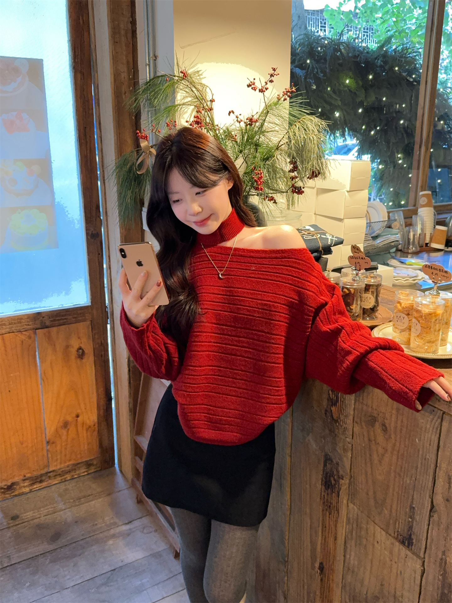 1765741100748_phkpTk.jpg Off-Shoulder Halter Knit Sweater for Women Sweet Style Two-Piece Pullover - Style d19e86